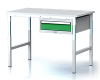 Dílenský stůl - stavitelná výška, šířka 1200 mm, kontejner 1 zásuvka